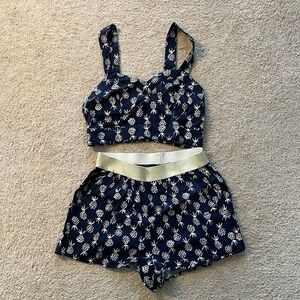 Aerie Navy and White Striped Top